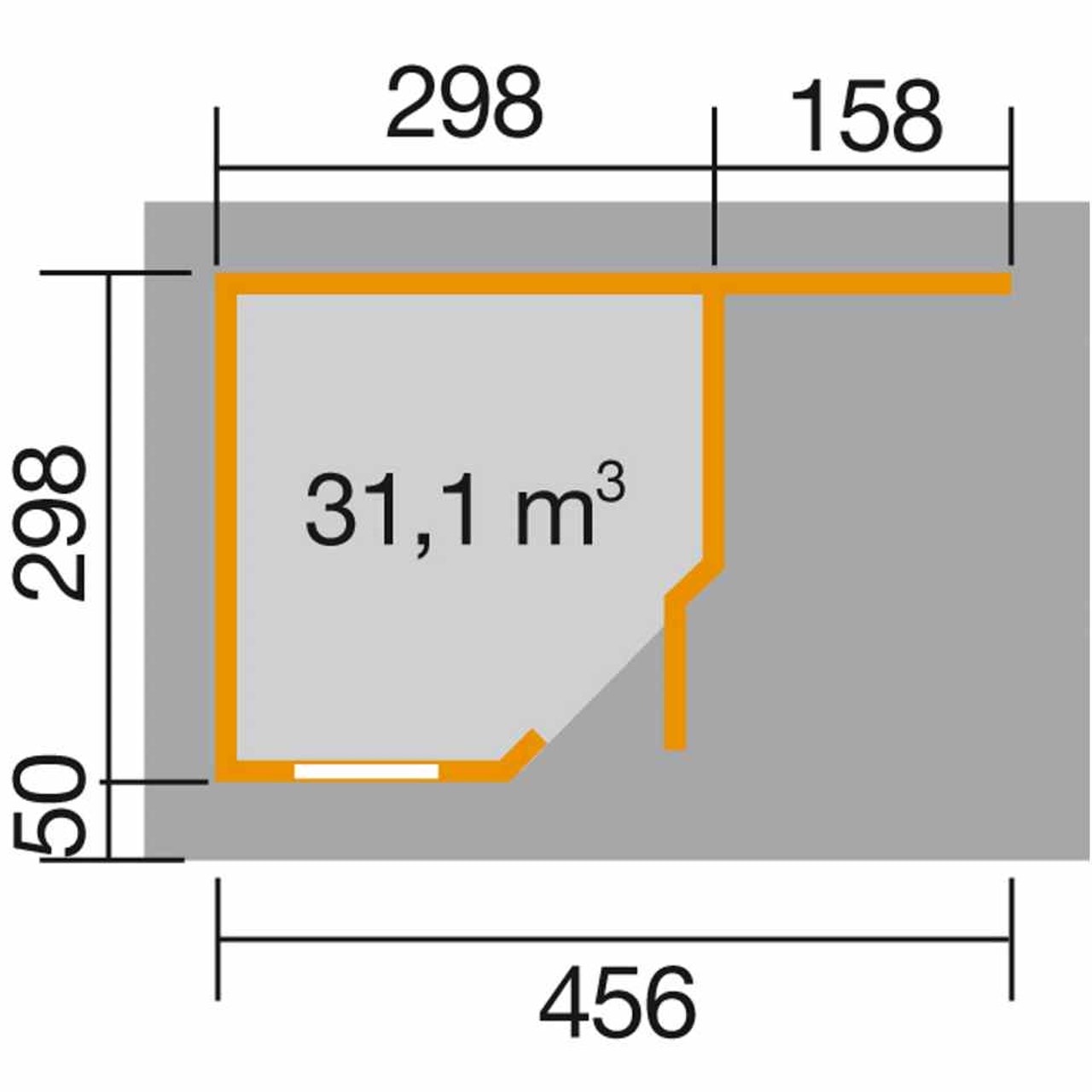 Weka faház lapostetős szerszámtároló alaprajza