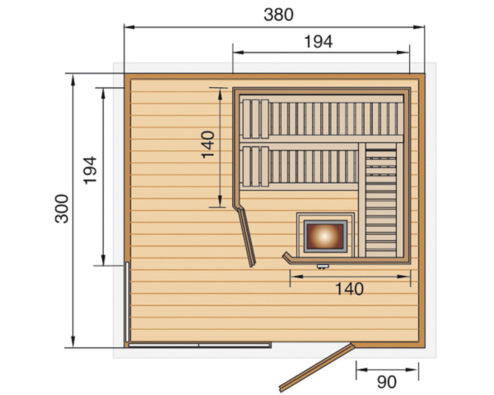 Szaunaház alaprajz Cubilis 412.3830