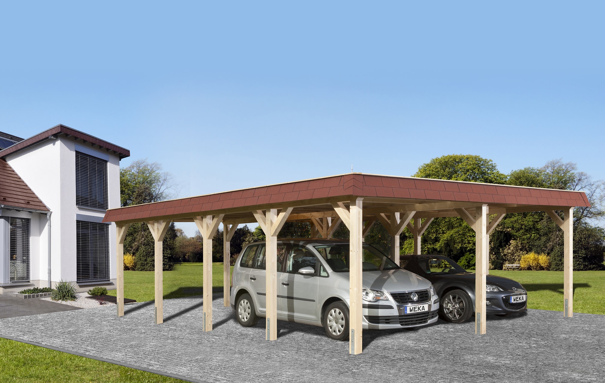 Dupla garázs kétautós autóbeálló Weka 615