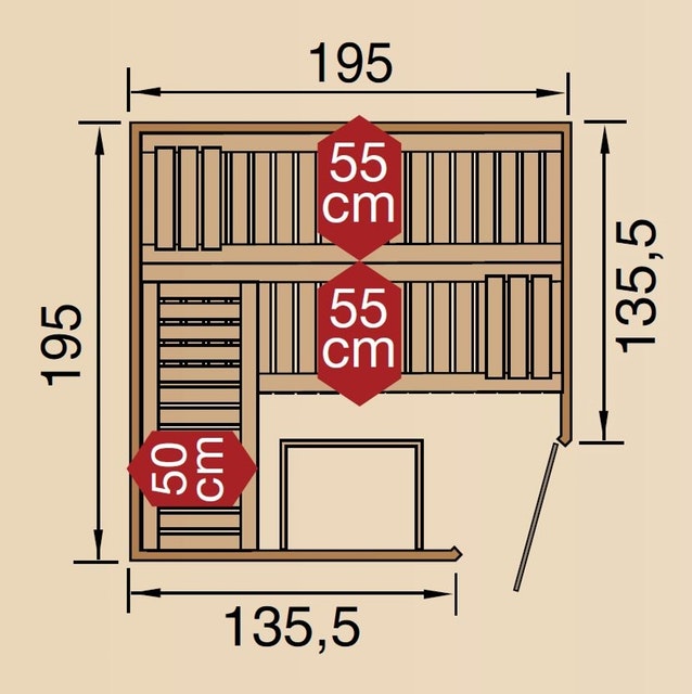 Kemi1 finn szauna alaprajza