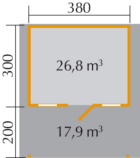 Faház terasz tetővel 110-es típus