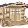 Kerti faház építés a megrendelő elképzelései szerint kétszárnyú ajtóval terassz tetővel vagy nélküle.