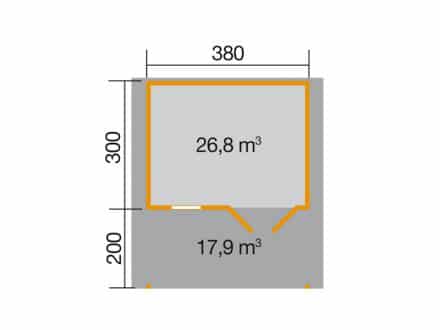 Faház terasz tetővel