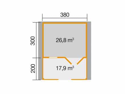 Faház terasszal és korlátokkal együtt