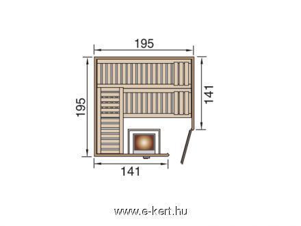 Szauna Turku1 OS Exklusiv 45mm tömörfa - Image 6