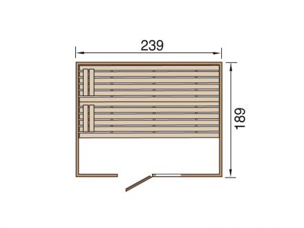Finn szauna 2db szaunapaddal építve