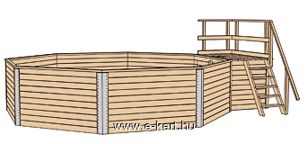 Medence felszín feletti gerendavázas Madeira - Image 2