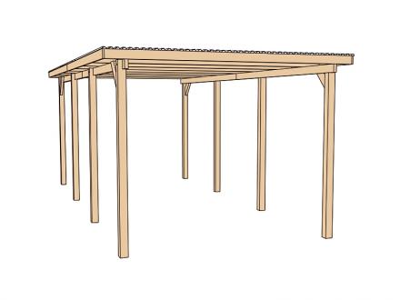 6x3 méteres nyitott garázs