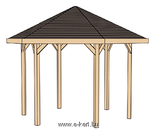 Hatszögletű pavilon szerkezeti rajza