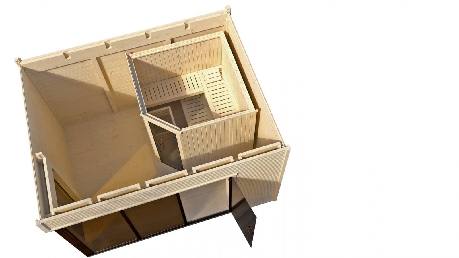 Szaunaház belső elrendezése Cubilis