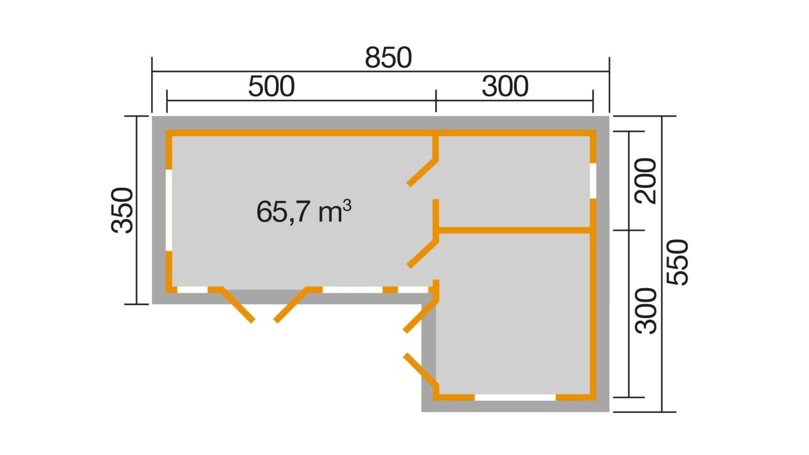 Hétvégi faház alaprajza Weka V442